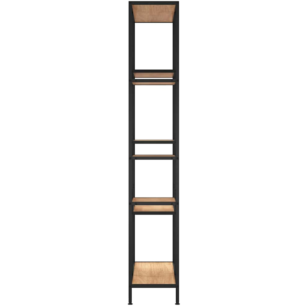 vidaXL 7 Shelf Light Brown and Black Bookshelf Image 4