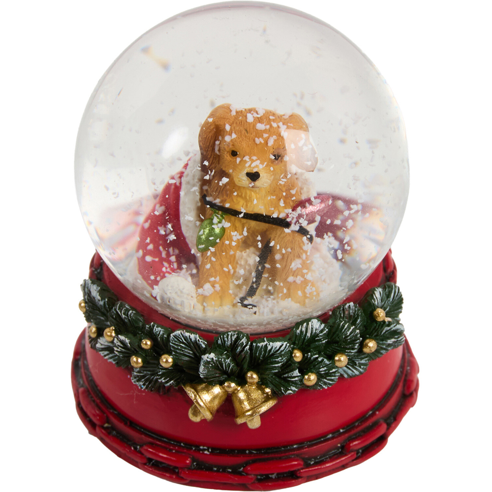 Mini Festive Puppy Snow Globe Image 2