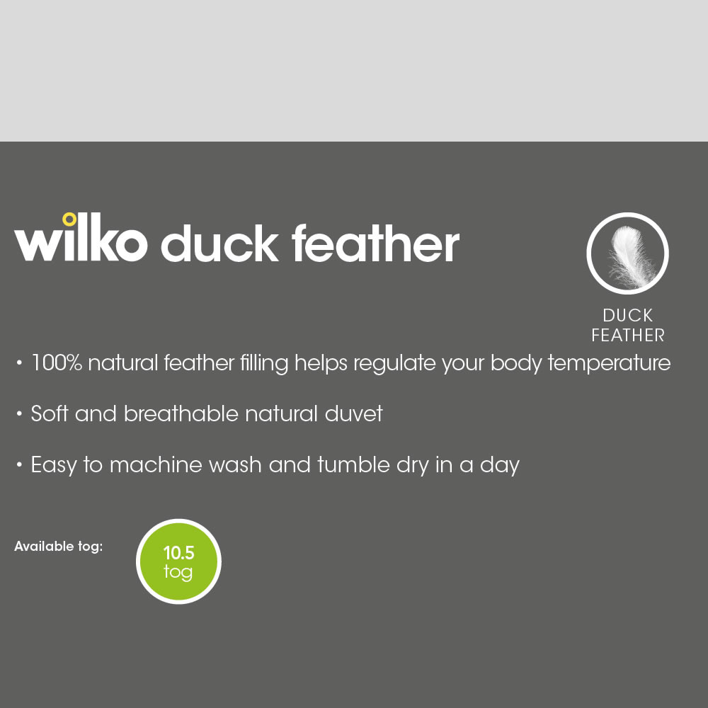 Wilko Single Duck Feather Duvet 10.5 Tog Image 4
