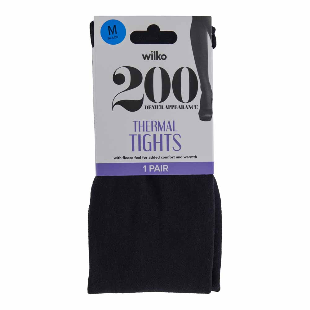 Fleece Tights Black Medium 1 pack Wilko
