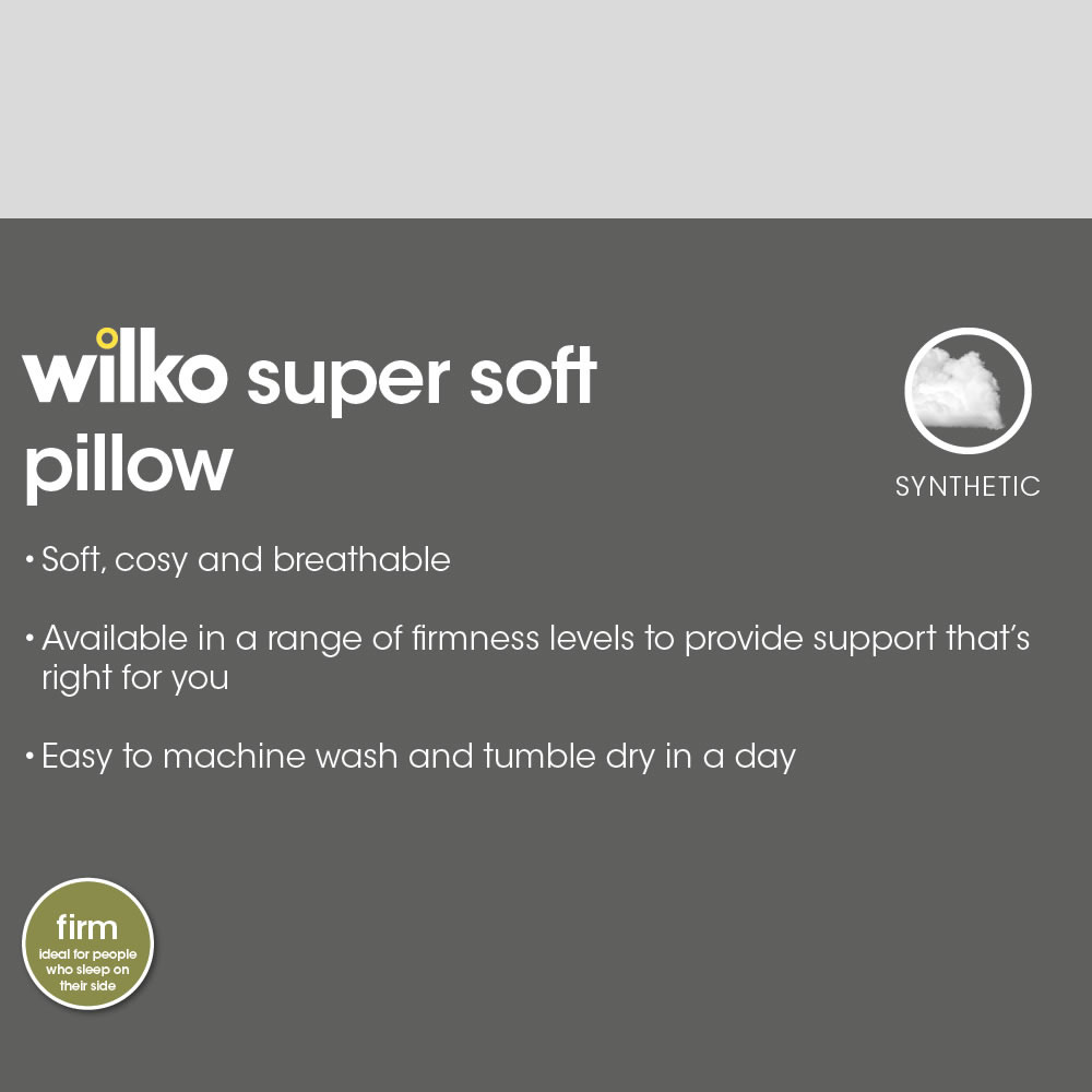 Wilko Washable Supersoft Firm Pillows 2 Pack Image 4