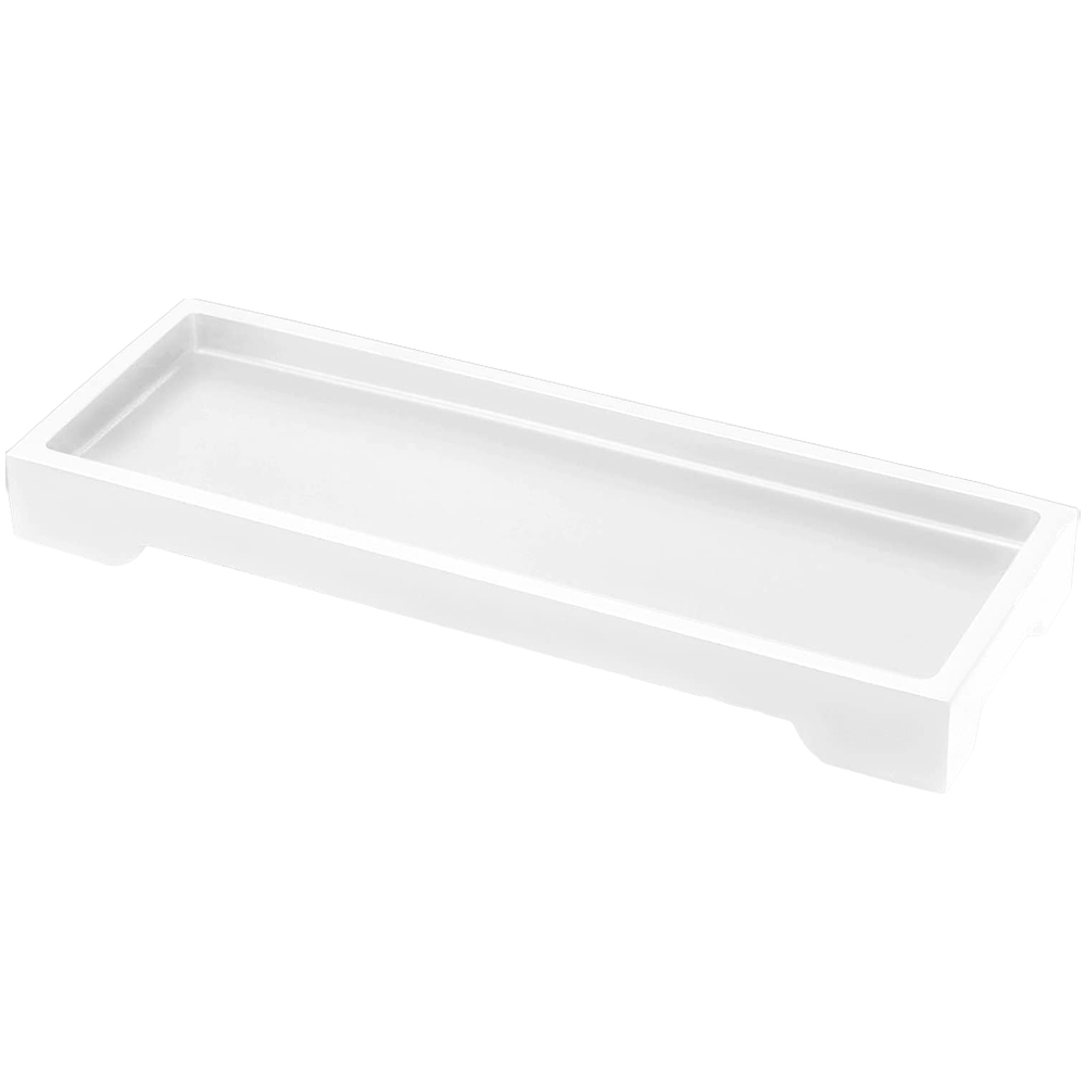 ATEK Small White Multi-Purpose Resin Vanity Serving Tray Image 1