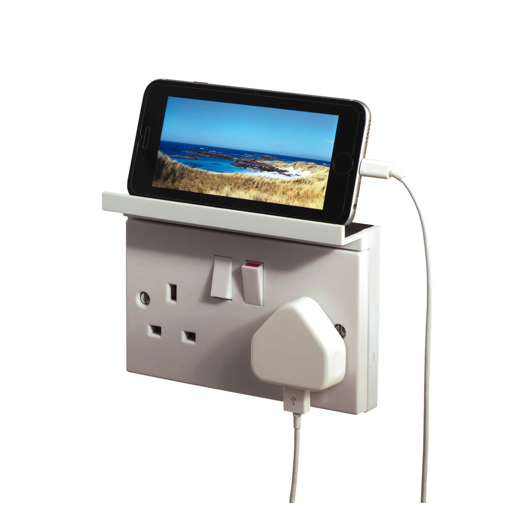 Wilko Plug Socket Shelf White Wilko