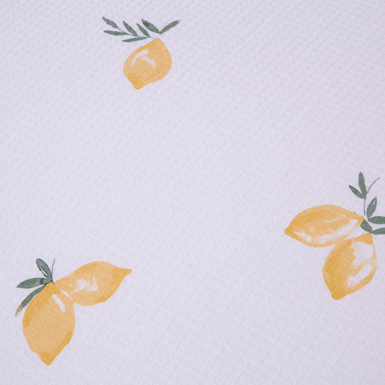 Positano Waffle Duvet Set - White and Yellow / Double Image 4