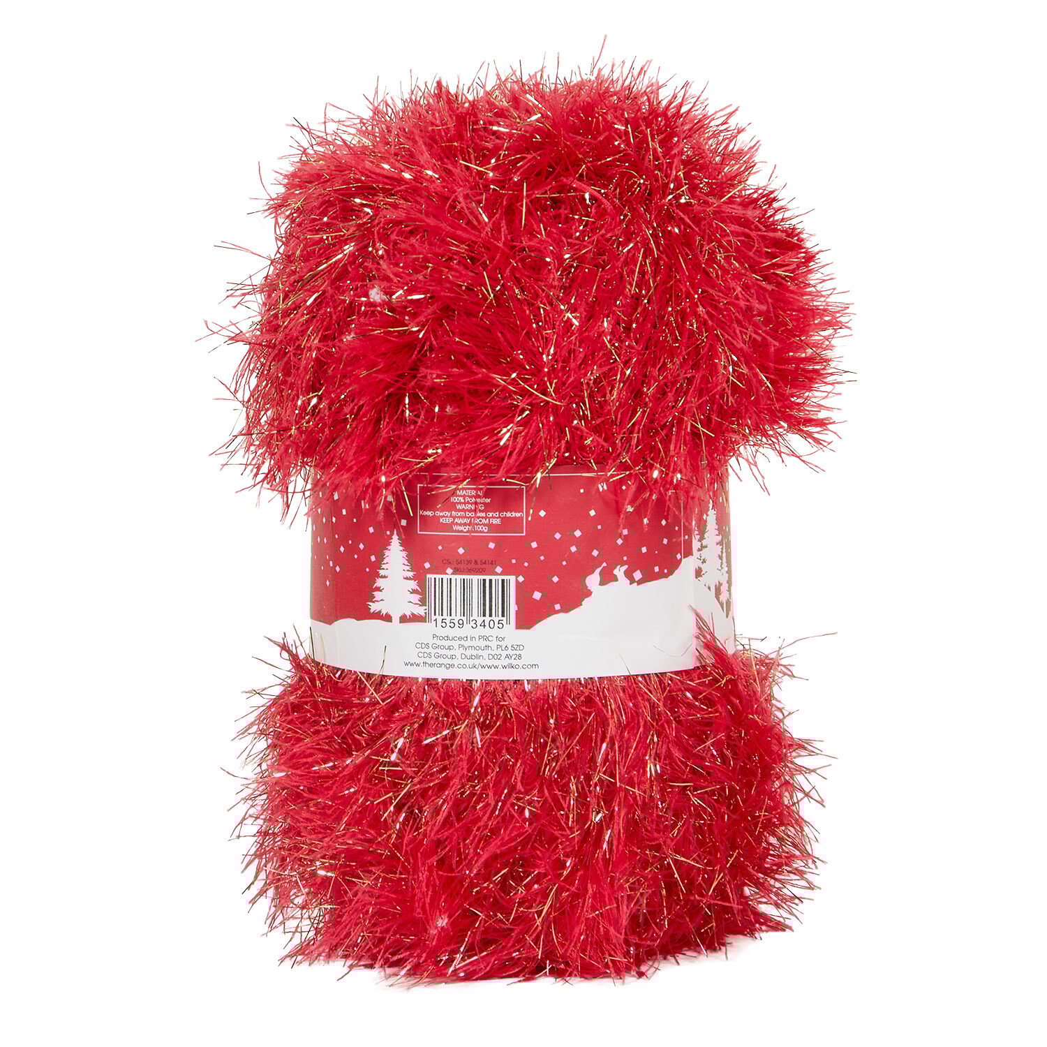 Red or Green Tinsel Yarn - Red Image 3