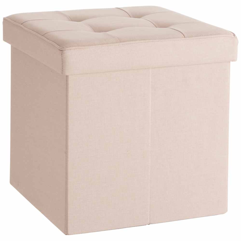 Wilko Faux Linen Cube Pink Image 1