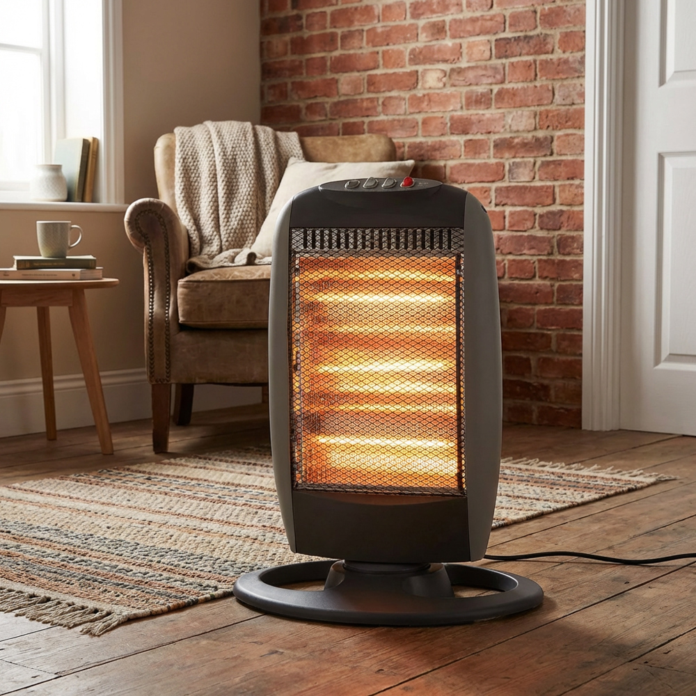 Black Halogen Heater 1200W Image 4