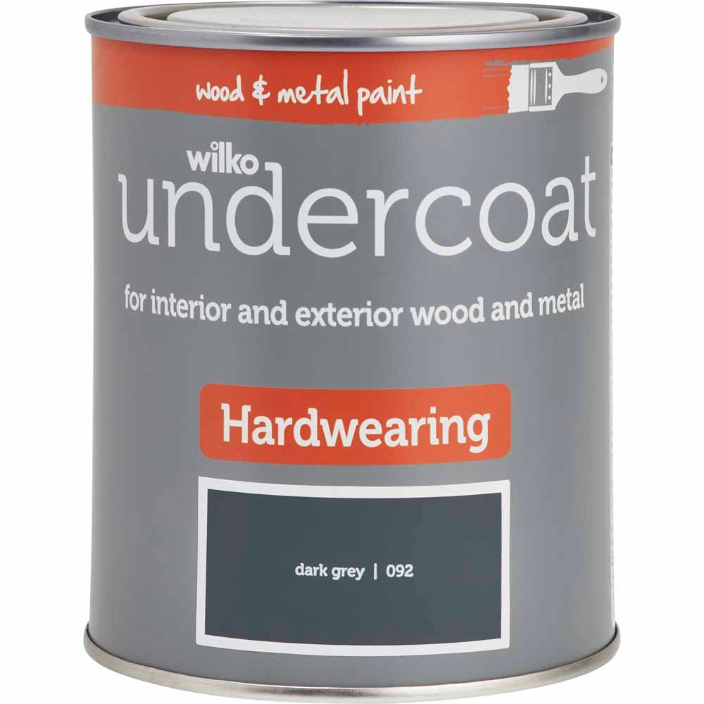 Wilko Wood and Metal Dark Grey Hardwearing Undercoat 750ml Image 2
