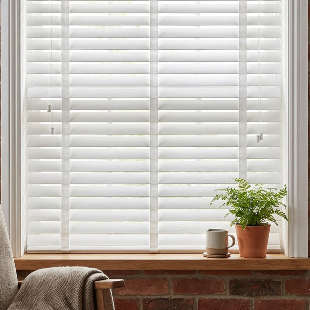 Ribbon Venetian Blind Cotton White 105cm Image 6