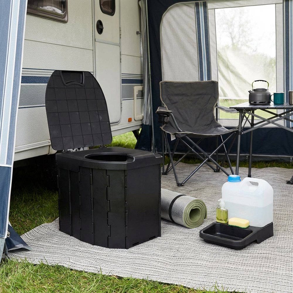 Active Sport Collapsible Toilet Black Image 2