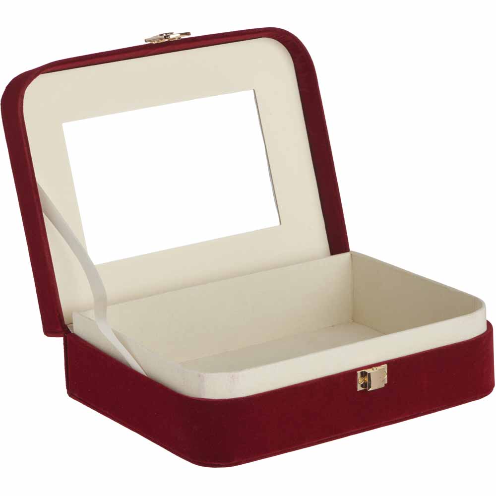 Wilko Velvet Jewellery Box with Mirror Wilko