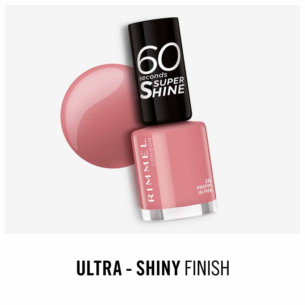 Rimmel 60 Seconds Nail Polish Preppy in Pink 8ml Image 3