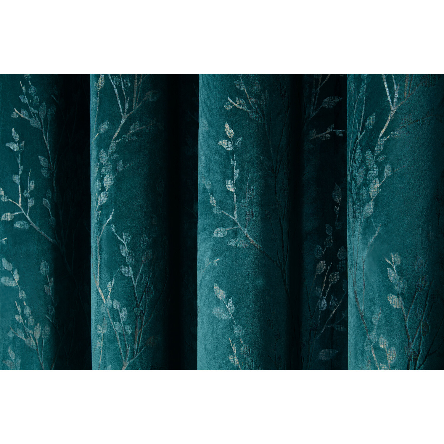 Divante Avery Teal Velvet Eyelet Curtains 168 x 183cm Image 4