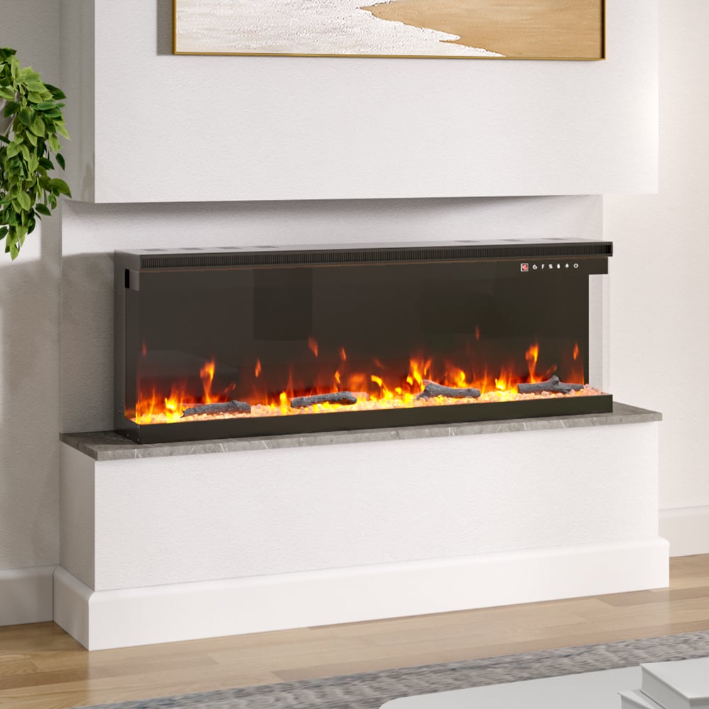 Living and Home 12 Flame Colour 3 Side Inset or Freestanding Electric Fireplace with Remote 50 inch Image 7