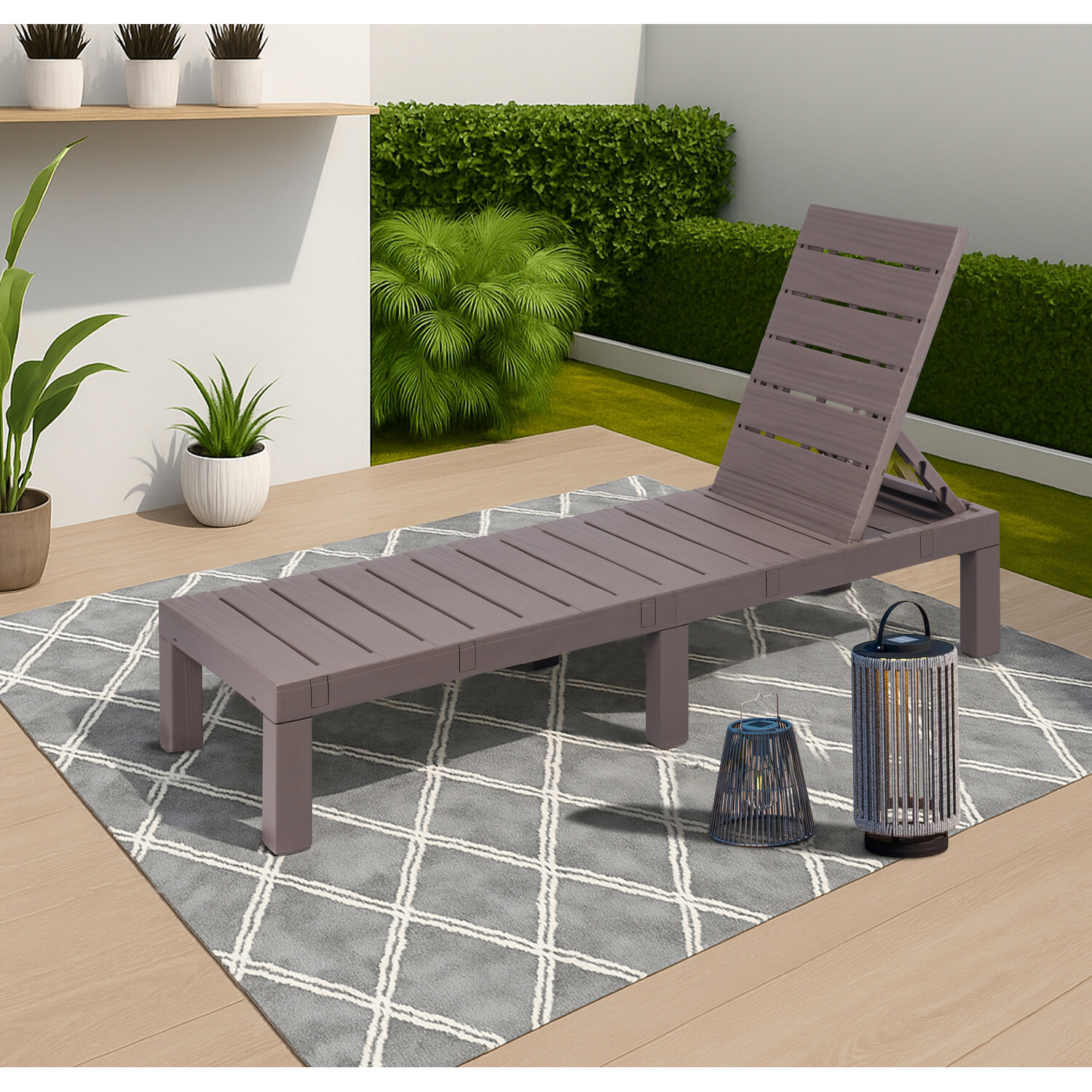 Orlando Sun Lounger Brown Image 1