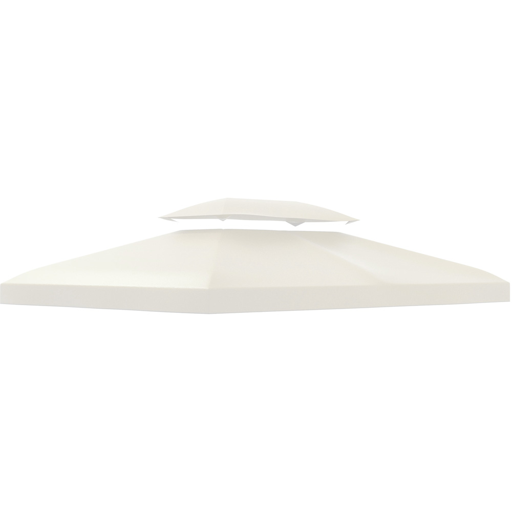 Outsunny 3 x 4m 2-Tier Cream Gazebo Canopy Replacement Cover Image 1