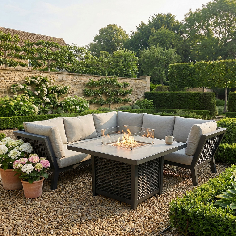 Siena 5 Seater Firepit Corner Set Image 1