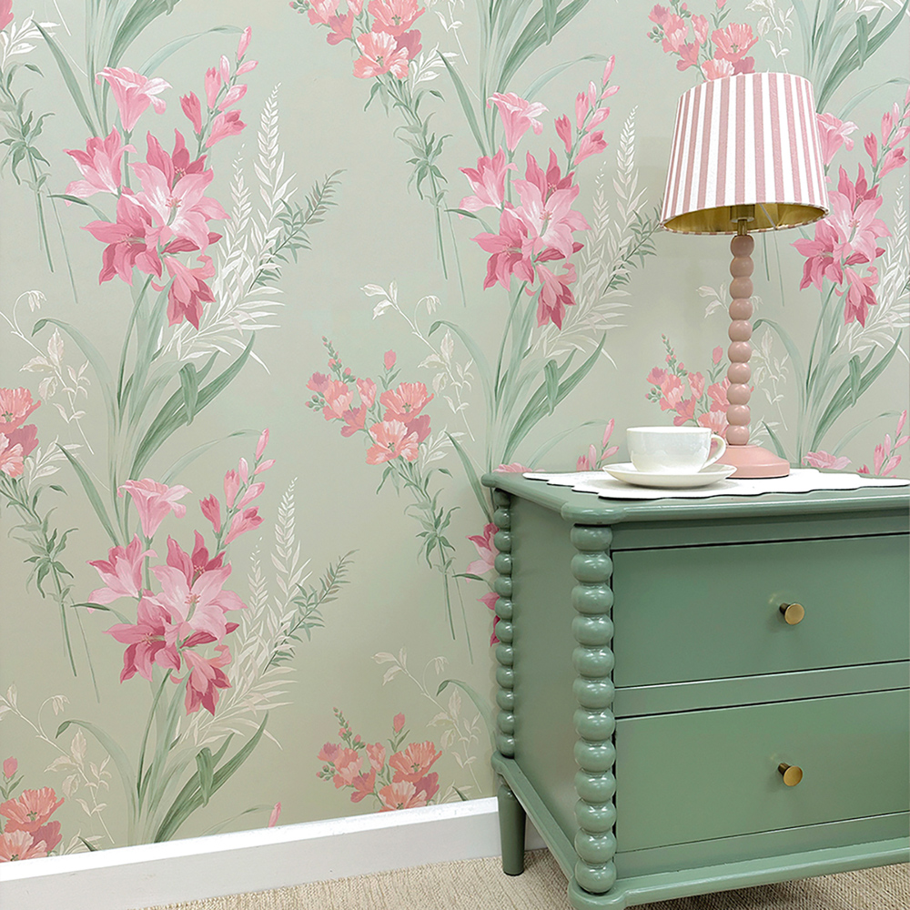 Belgravia Decor Thalia Sage Wallpaper Image 4