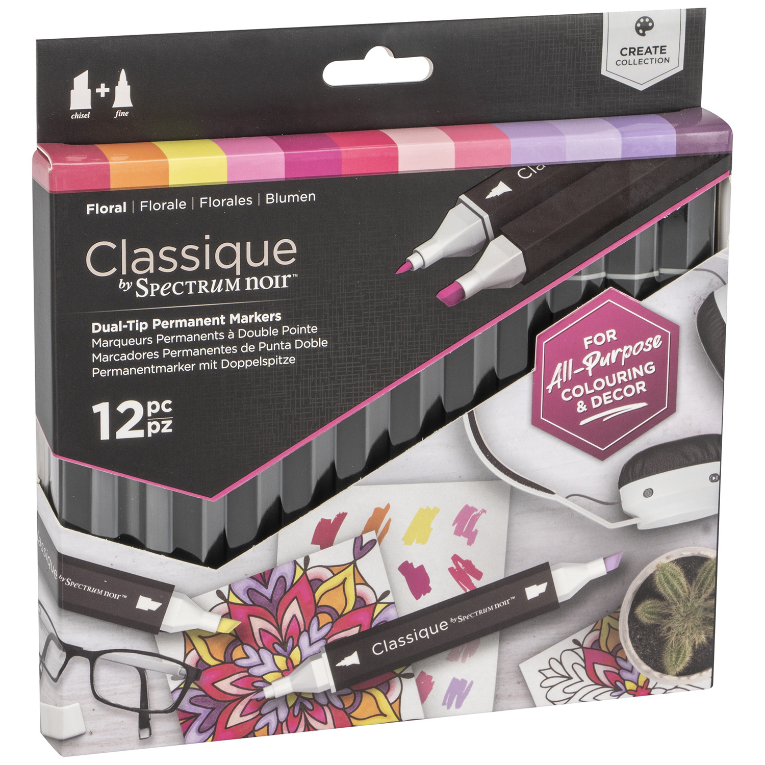Spectrum Noir Classique Floral Marker Pens 12 Pack Image 2