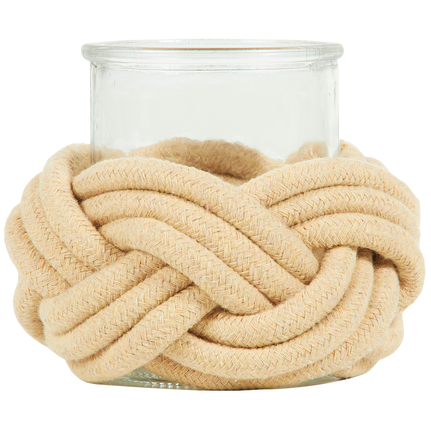 Rope Knot Tealight Holder - Neutral or White Image 1