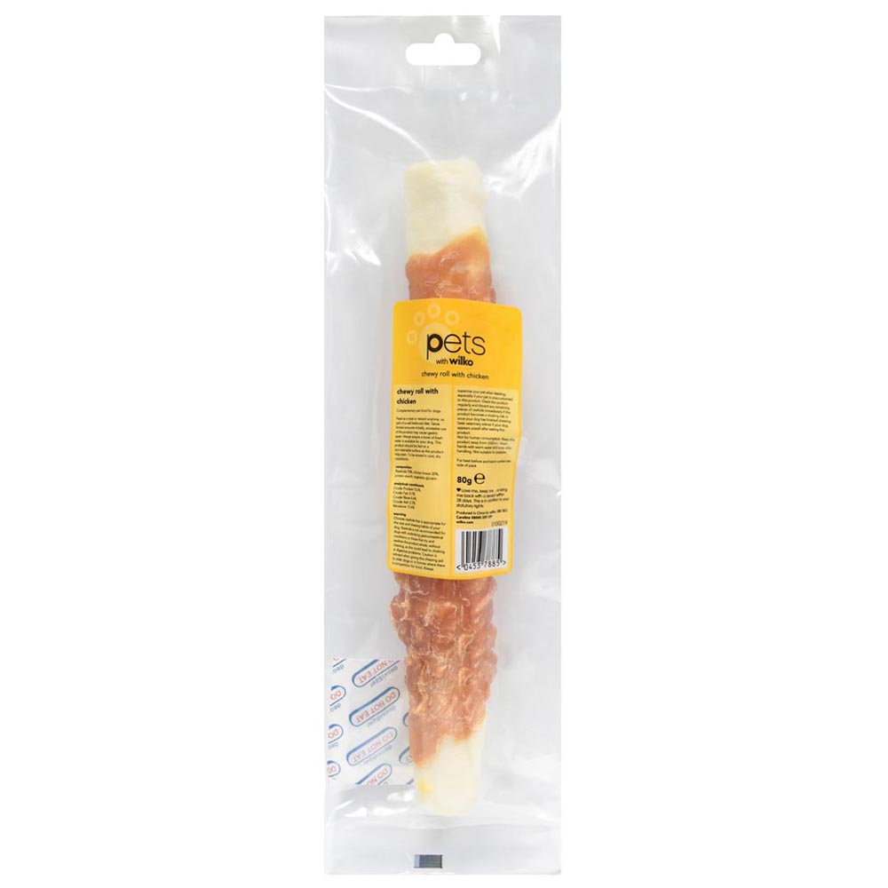 Wilko Chewy Roll with Chicken Dog Treats 80g Image 1