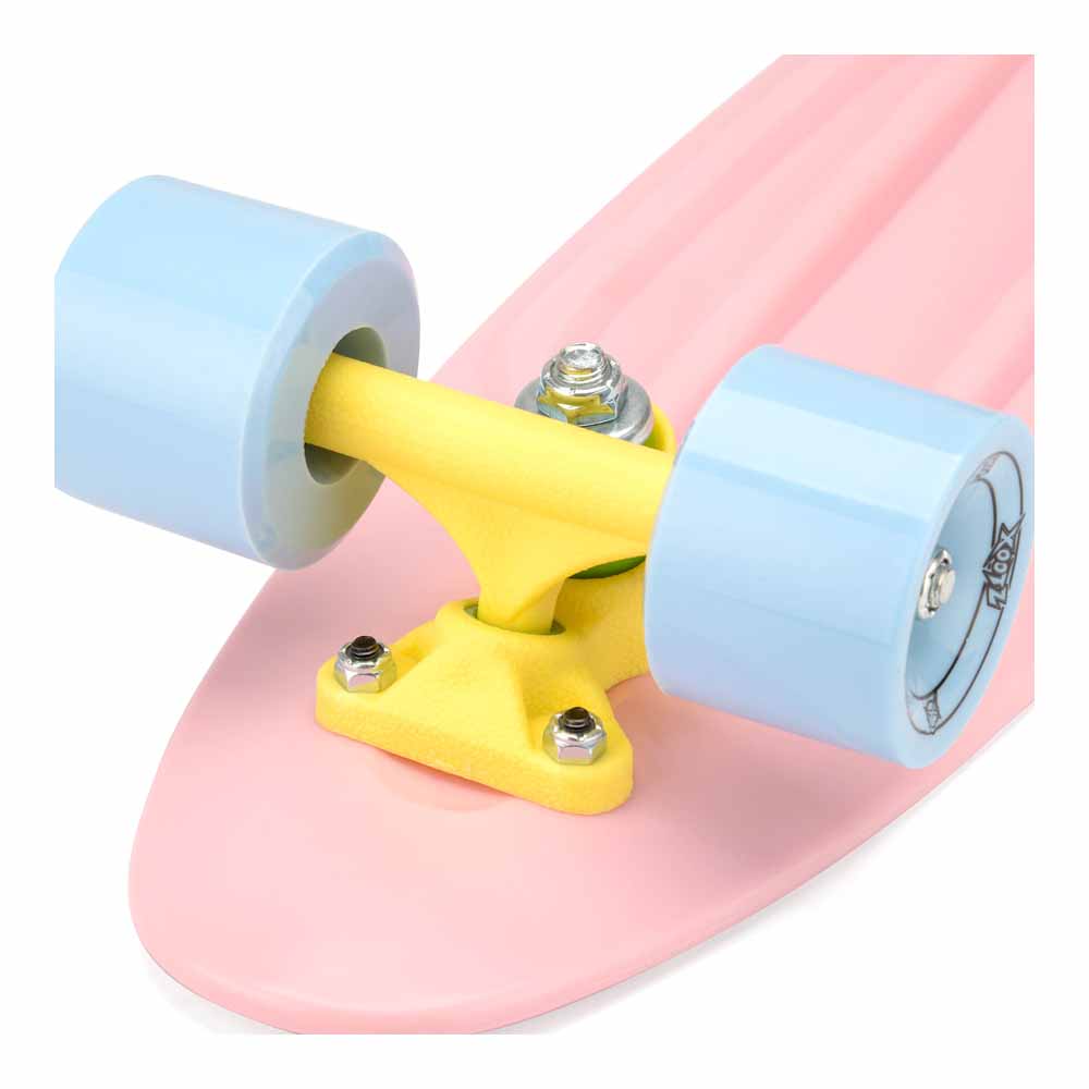 Xootz 22 inch Pastel Pink Kids Retro Plastic Cruiser Skateboard Image 4