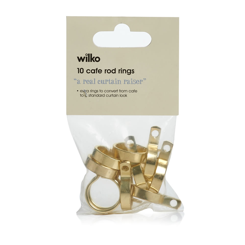Wilko Rings Cafe Rod Brass Effect 10pk Image 1