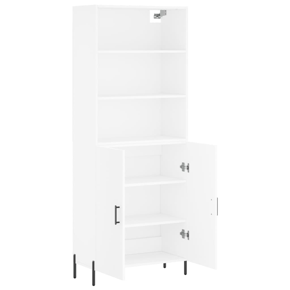 vidaXL 2 Door 3 Shelf White Highboard Image 4