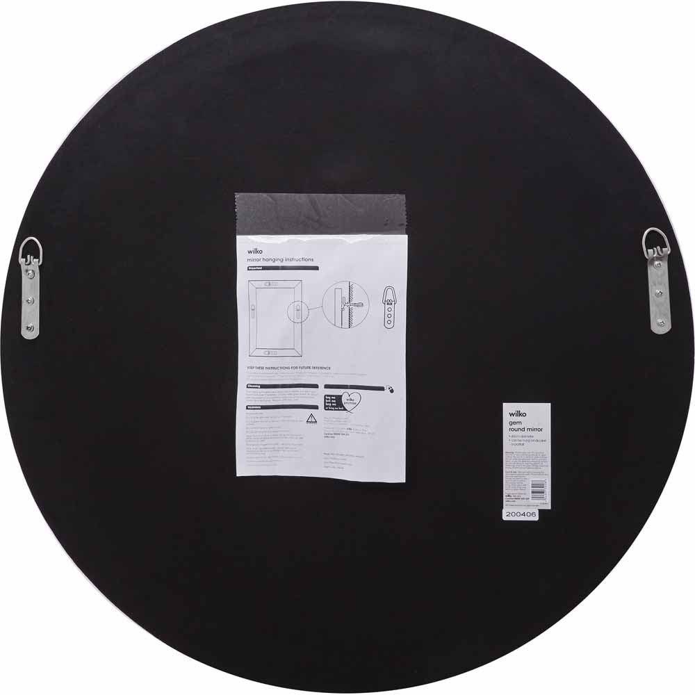 Wilko Gem Round Mirror 60cm Wilko