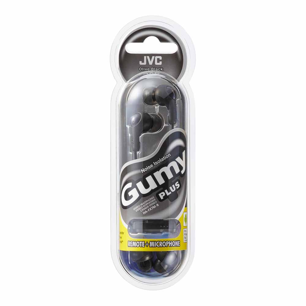 JVC Gumy In Ear Headphone w Mic Black Image 1