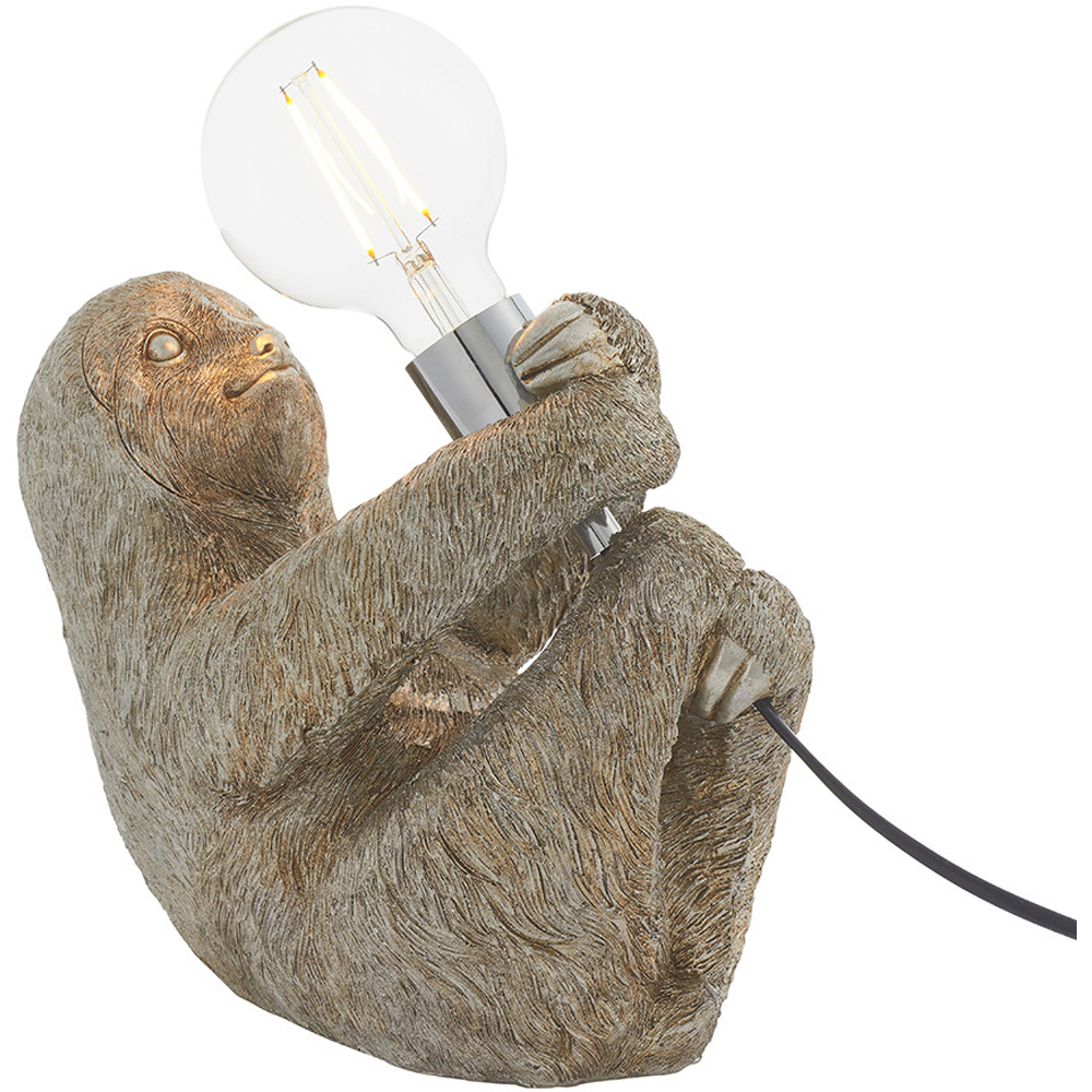 Merano Andria Vintage Silver Paint and Chrome Sloth Table Lamp Image 3