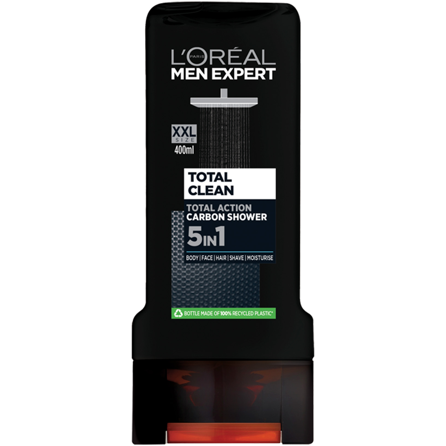 Men Expert Total Clean Carbon Shower Gel 400ml - Black Image