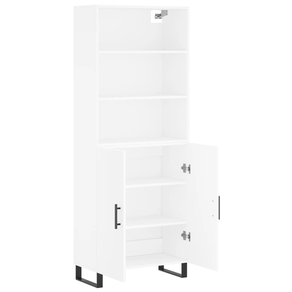vidaXL 2 Door 3 Shelf White Highboard Image 4