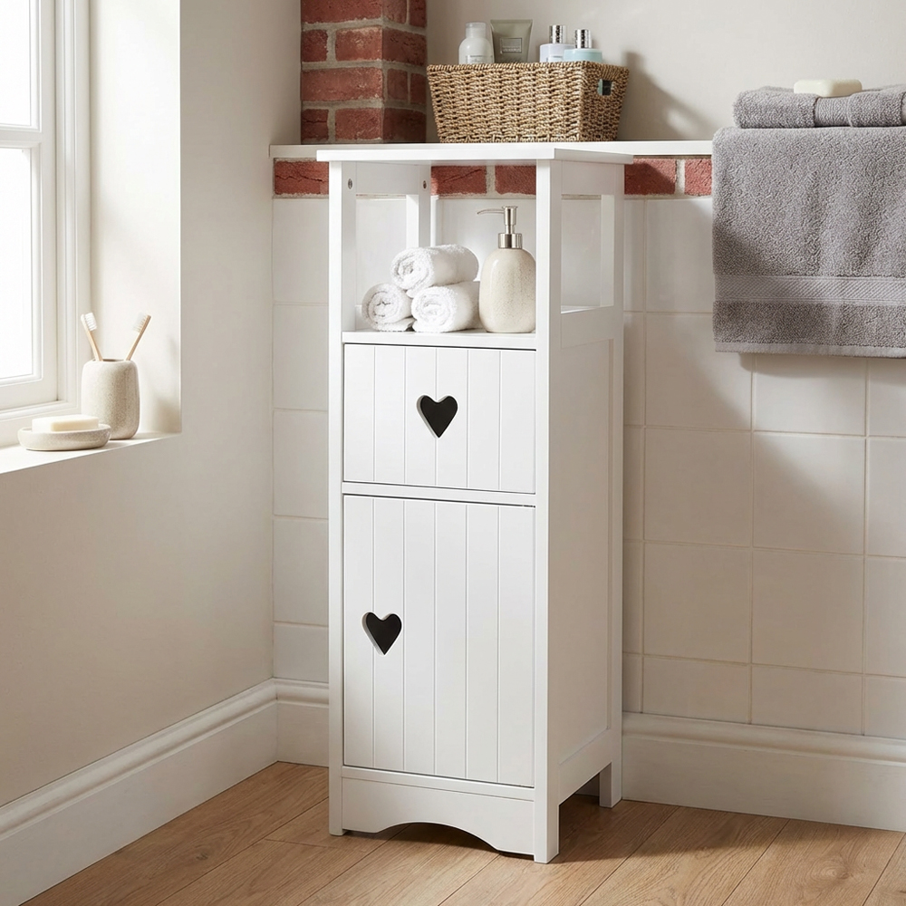 Oxford Single Door Single Drawer White Floor Cabinet Image 4