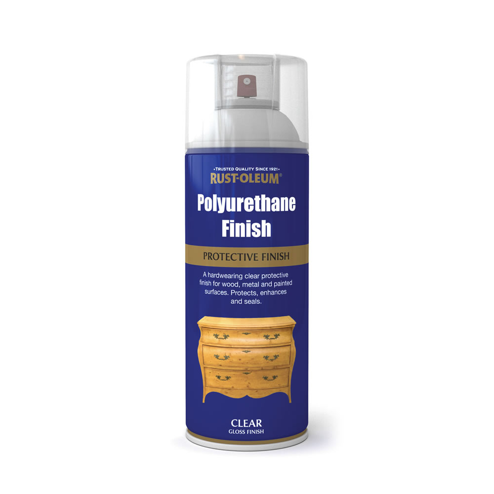 RustOleum Polyurethane Finish Spray Clear 400ml Wilko