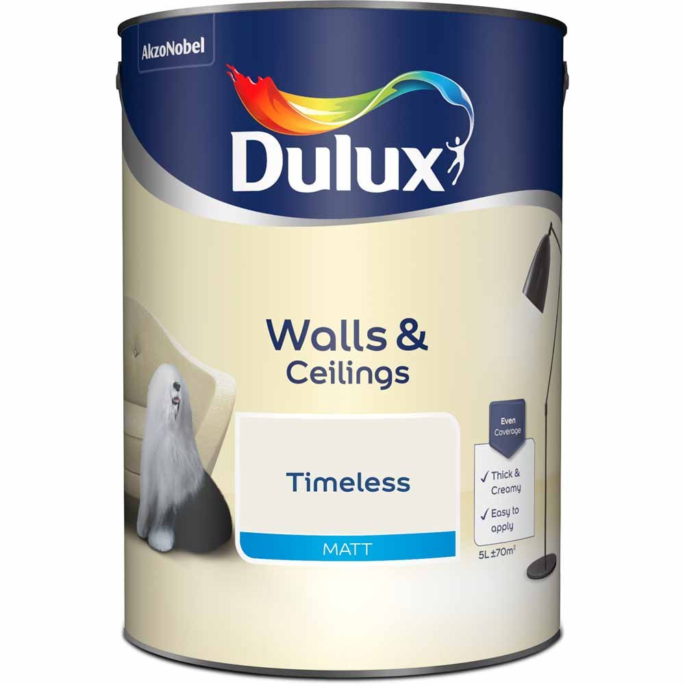 Dulux Walls & Ceilings Timeless Matt Emulsion Paint 5L Image 3