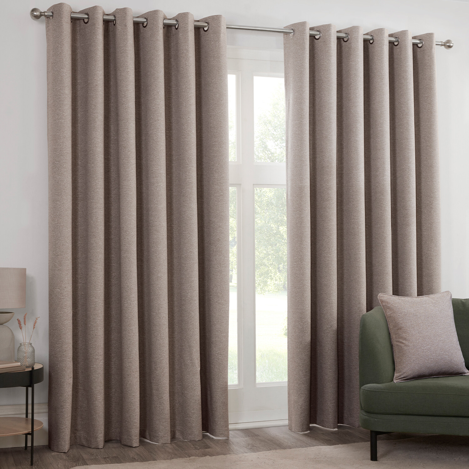Dusk Eyelet Curtain Natural 168cm 183cm Image 5