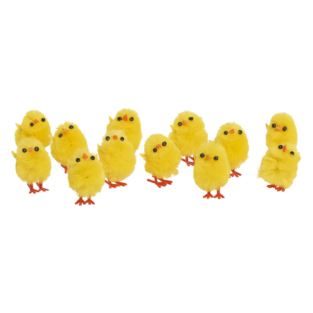 Wilko Decorative Easter Chicks Yellow 12pk Image 3