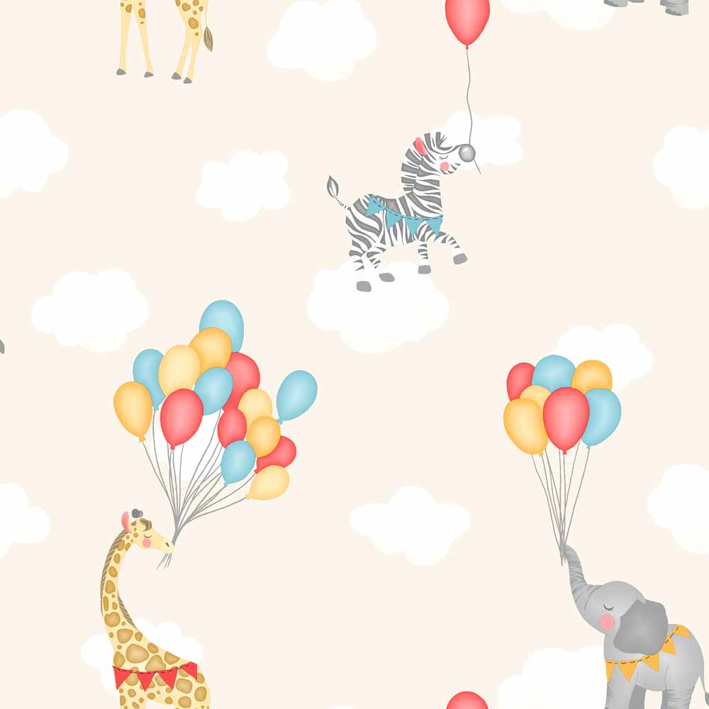 Animal Balloons Neutral Wallpaper Image 1