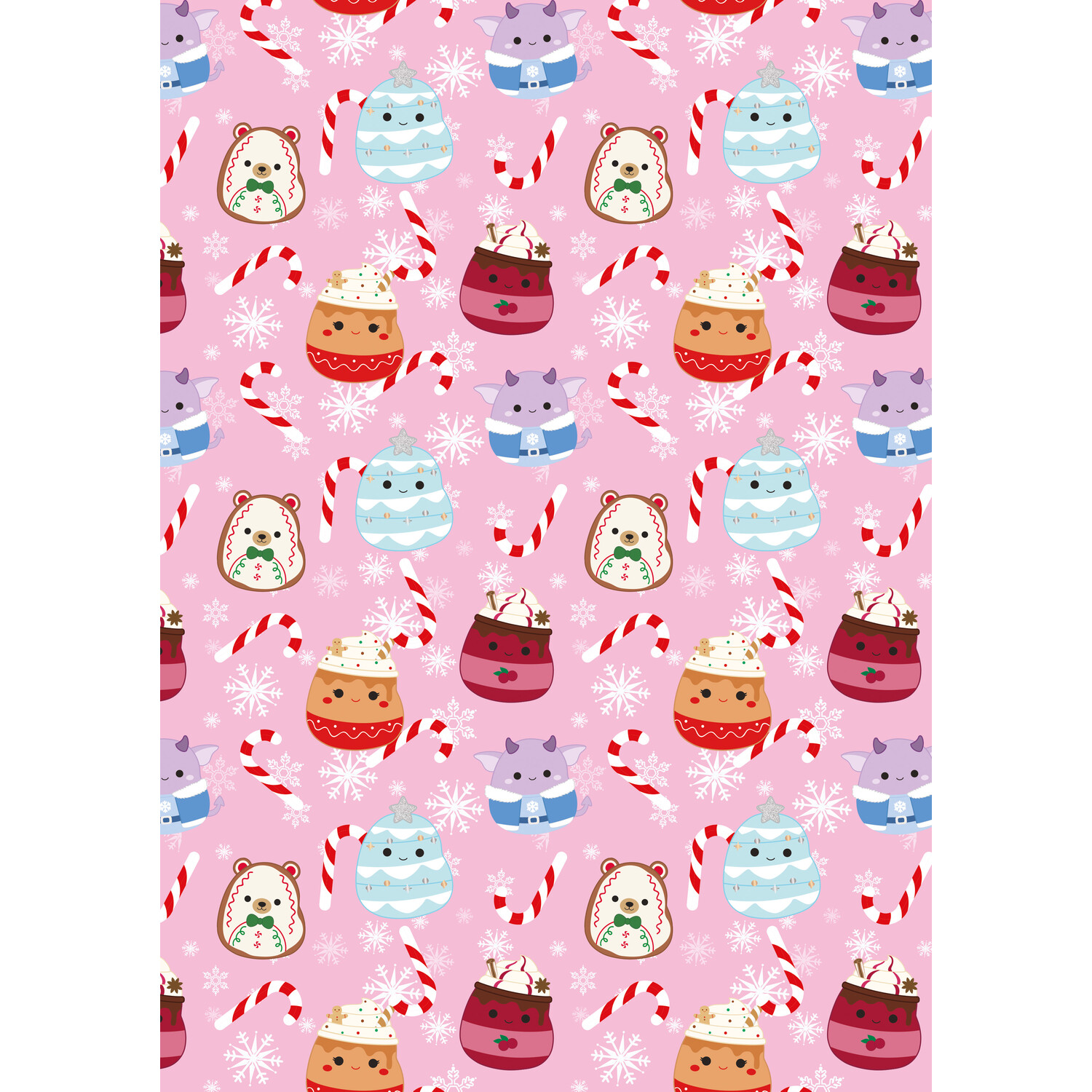 Squishmallows Christmas Gift Wrap Pink Image