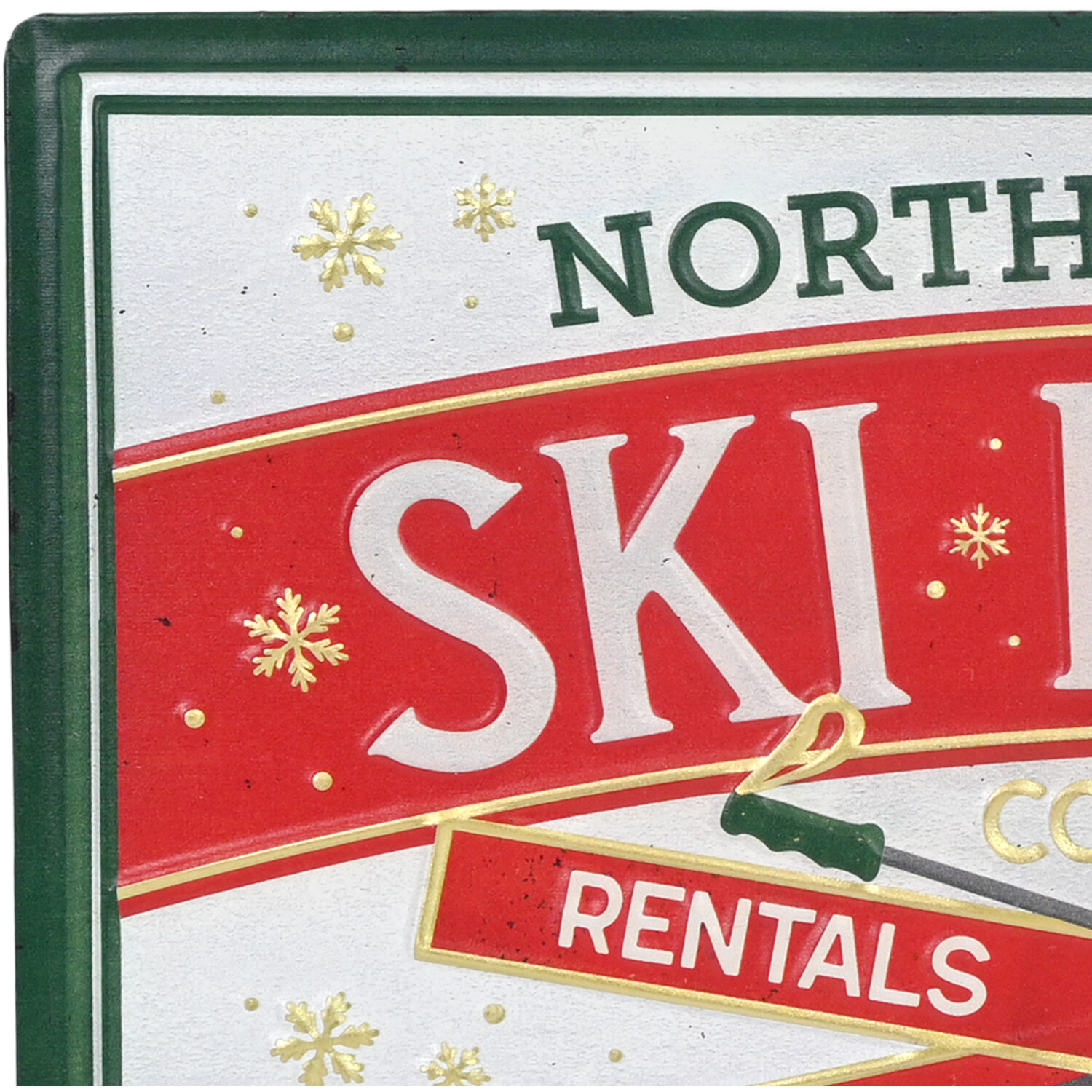 Ski Resort Wall Art Green and Red Image 3