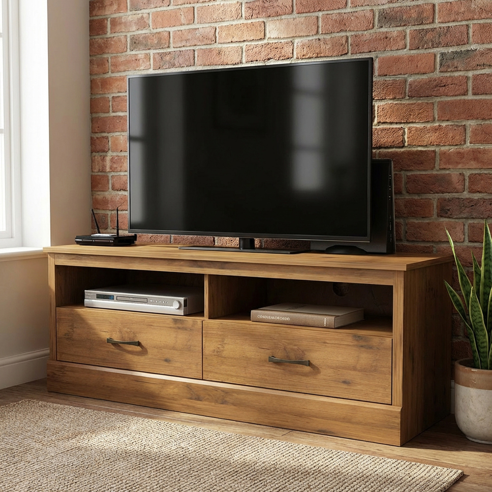 Camford 2 Drawer Mexican Pine Large TV Unit Image 5