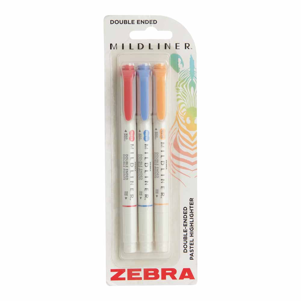 Zebra Mildliner Double End Pens Pastel 3 pack Image