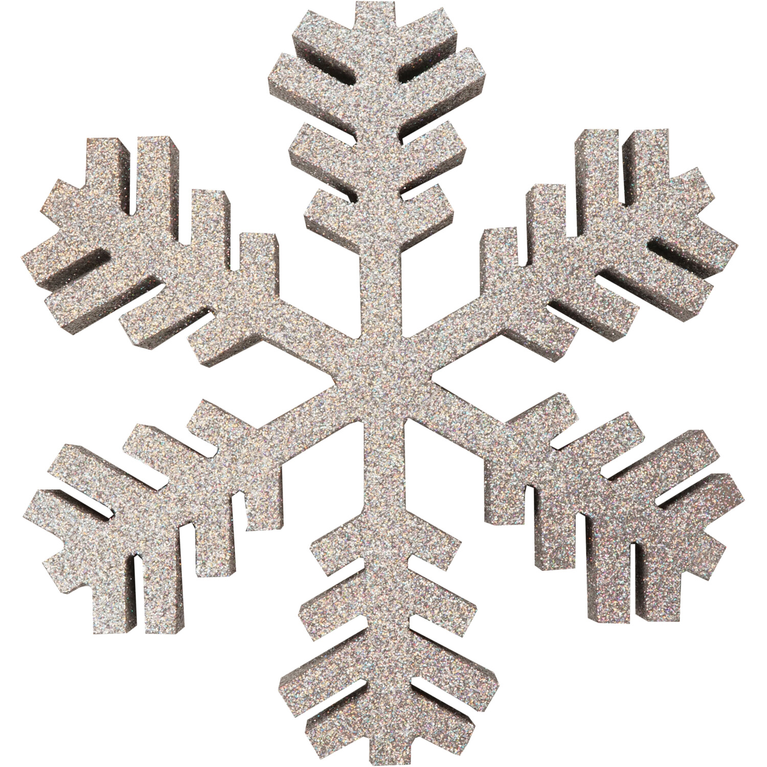 Silver Glitter Snowflake Ornament - Silver Image