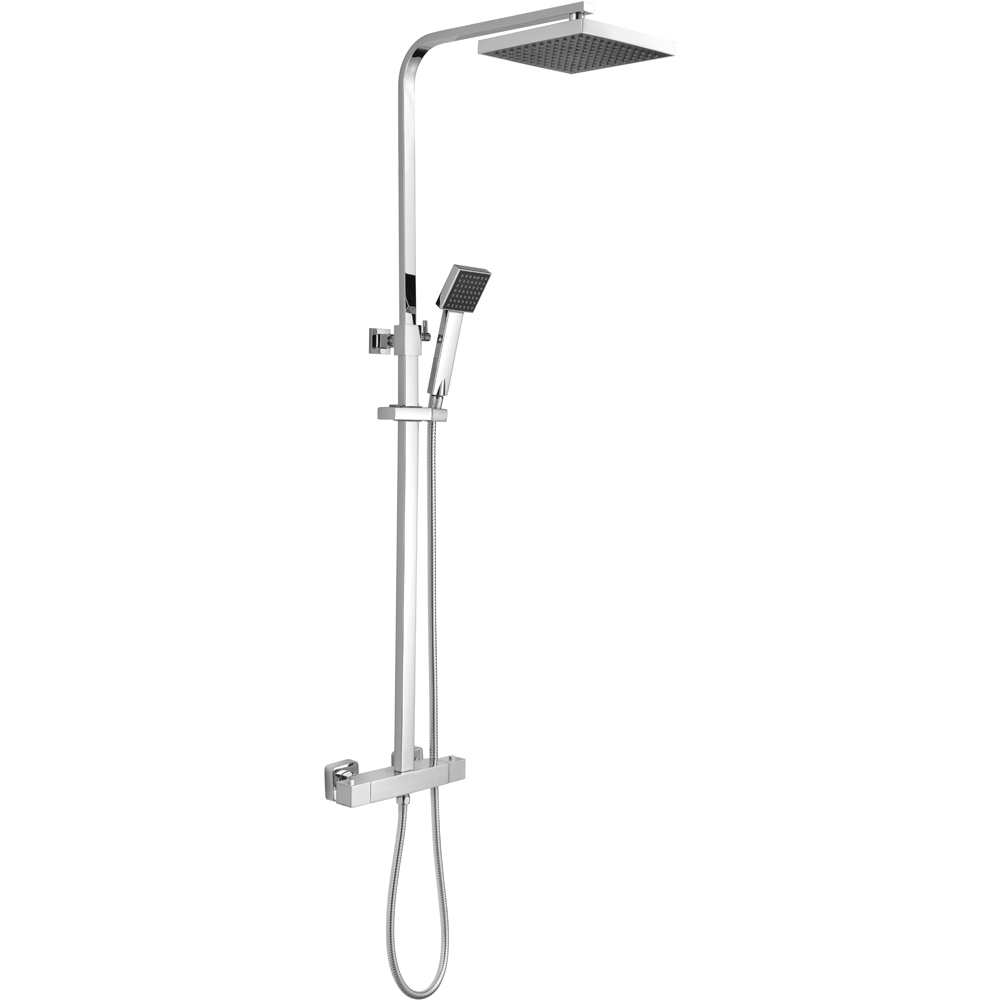 nuie Chrome Square Thermostatic Bar Shower Kit Image 1