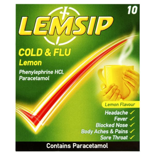Lemsip Cold and Flu Lemon 10 pack