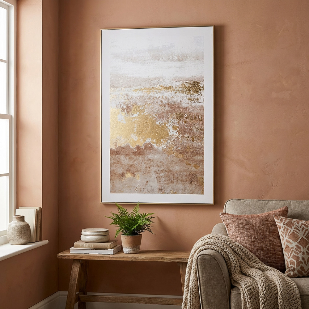Bronze Distressed Foiled Framed Wall Art 90 x 60cm Image 7