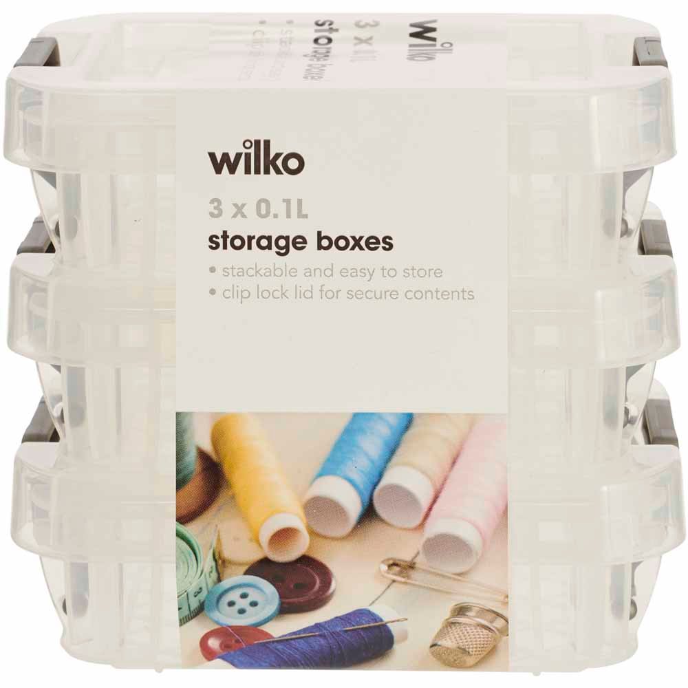 Wilko 100ml Storage Box Pack of 3 Wilko