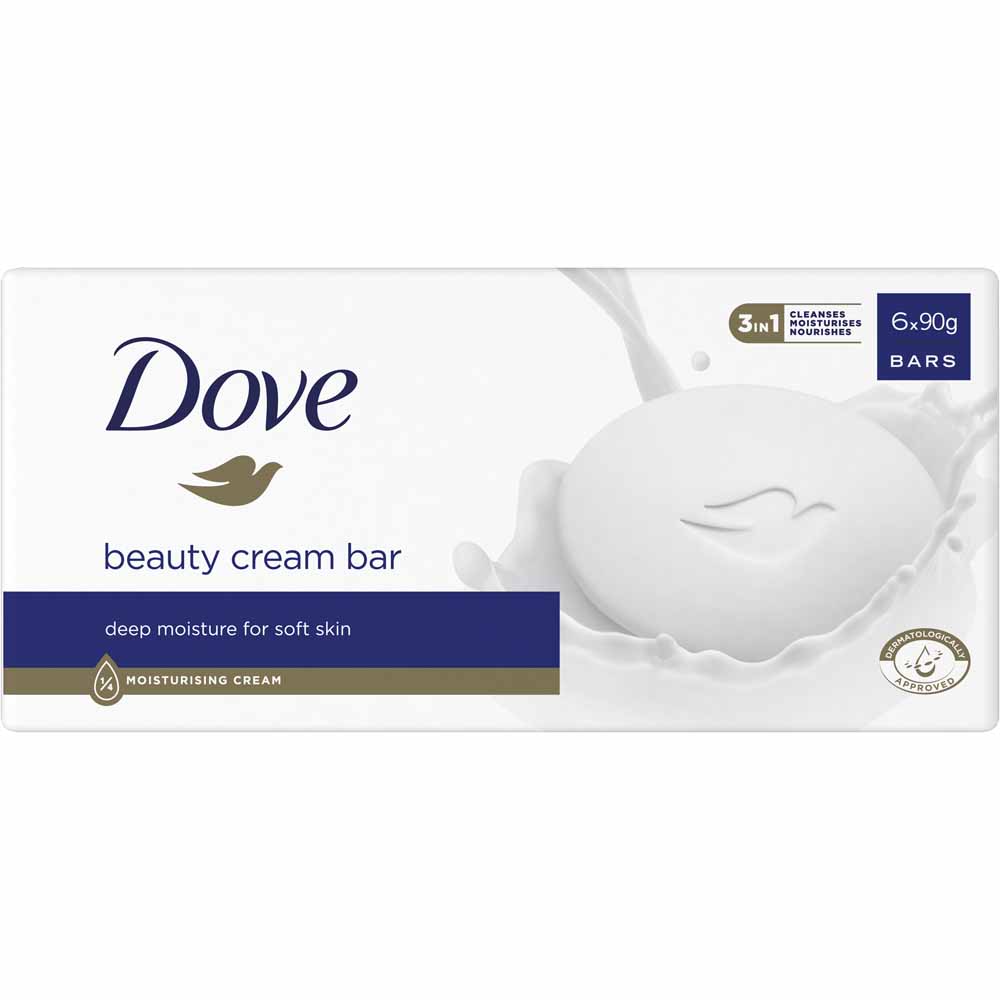 Dove Original Beauty Cream Bar 6 x 90g Image 1