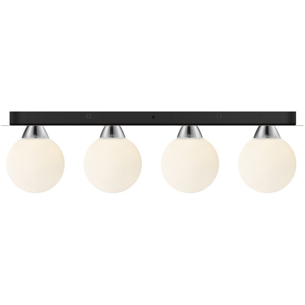 Cosylyte Bowen Bathroom 4 Light Classic Opal Glass Chrome Ceiling Flush Light Image 4